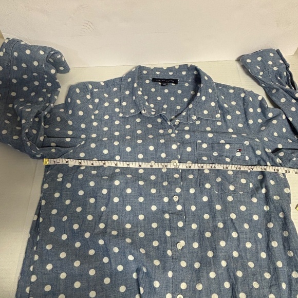 Tommy Hilfiger Classic Long Sleeve Button Down Utility Shirt Chambray Size L - Picture 10 of 13